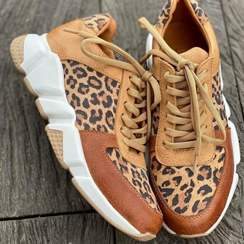 LEONI  - Lässige vulkanisierte Leopard Sneakers mit dicken Sohlen