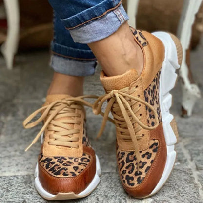 LEONI  - Lässige vulkanisierte Leopard Sneakers mit dicken Sohlen