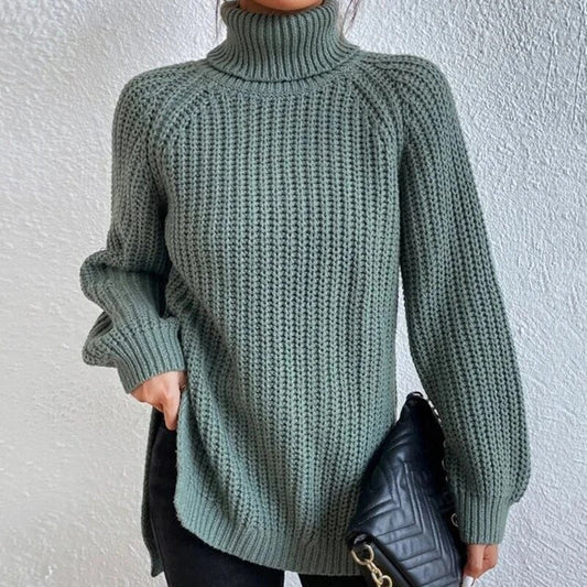 FLORINE - Neu Gestrickter schmaler Rollkragenpullover