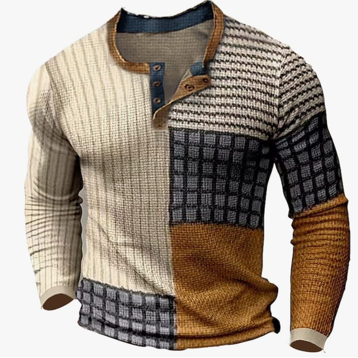 LAMO - Stylischer Pullover mit Waffel-Struktur für Herren (italienisches Design)