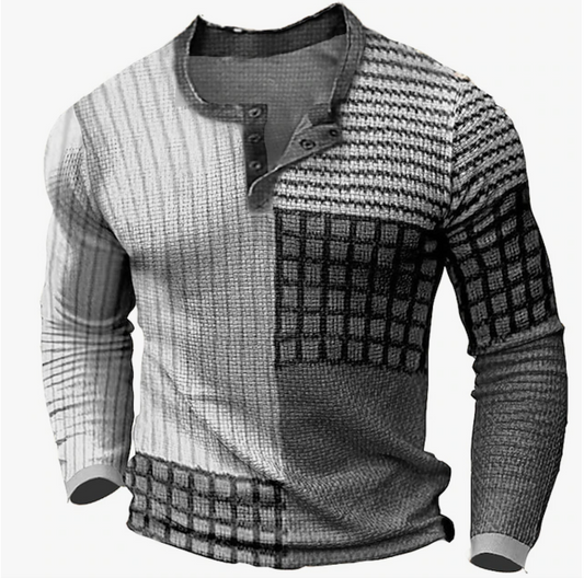 LAMO - Stylischer Pullover mit Waffel-Struktur für Herren (italienisches Design)