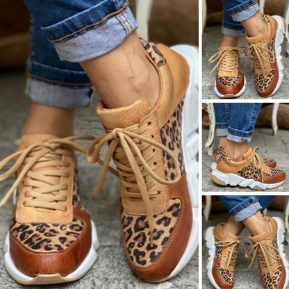 LEONI  - Lässige vulkanisierte Leopard Sneakers mit dicken Sohlen