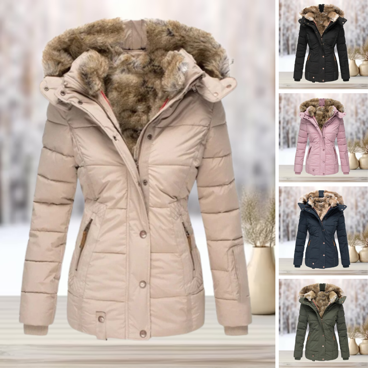 LALIA - Elegante Winter-Pelzjacke mit Kapuze 2023