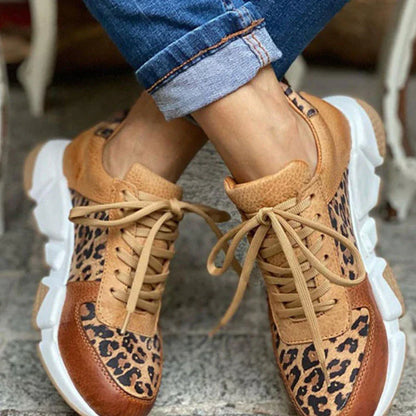 LEONI  - Lässige vulkanisierte Leopard Sneakers mit dicken Sohlen