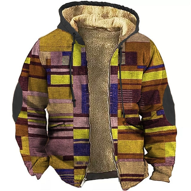 KARL - Hoodiejacke mit warmen Kunst-Fell im Karomuster