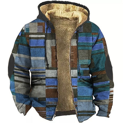 KARL - Hoodiejacke mit warmen Kunst-Fell im Karomuster