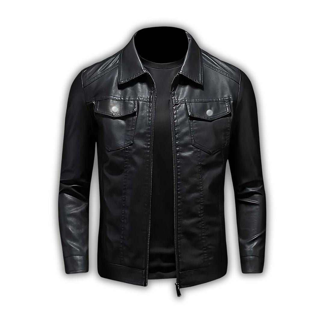 Jacob | Schmal geschnittene Biker-Lederjacke