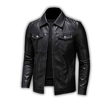 Jacob | Schmal geschnittene Biker-Lederjacke