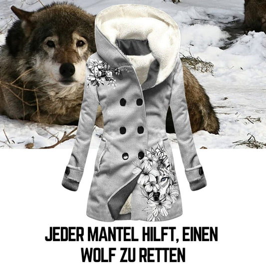 Wolf Mission - Kuscheliger und warmer Damen Mantel