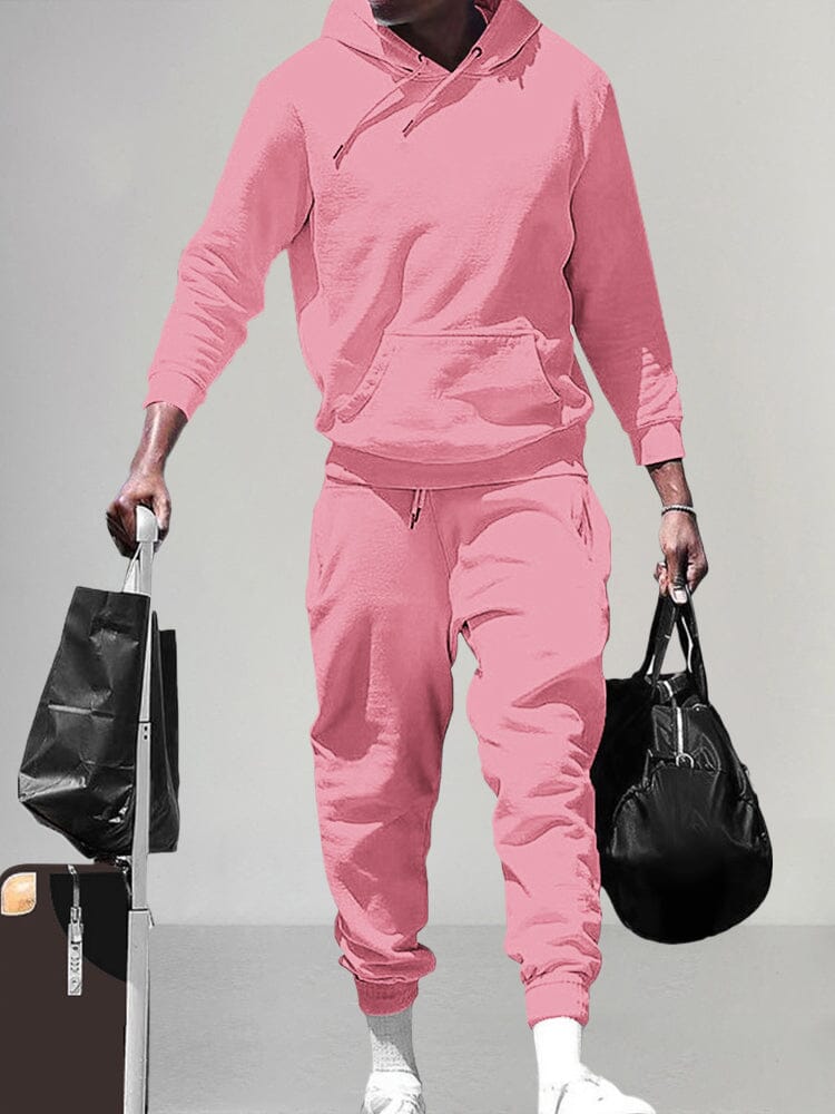 Stylish Athleisure Hoodie Set Sports Set coofandy Pink S 