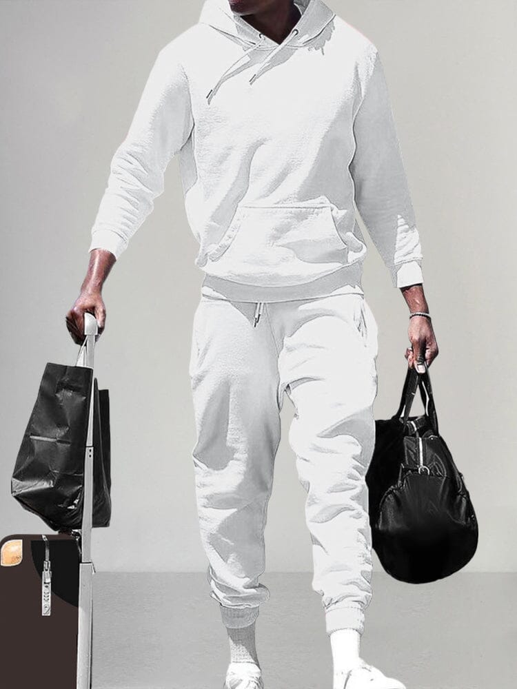 Stylish Athleisure Hoodie Set Sports Set coofandy White S 