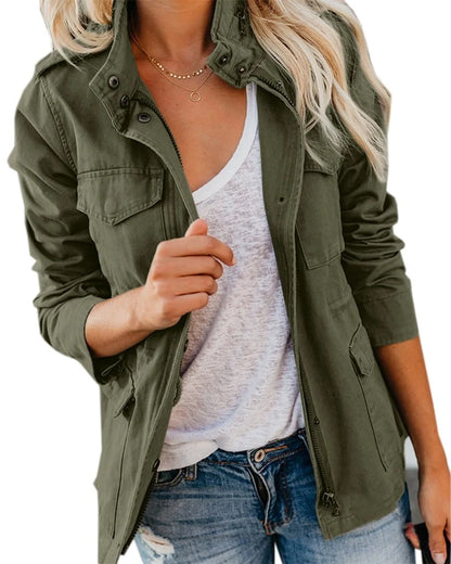 BRENDA - Damen Casual Zipper Jacke für Herbst