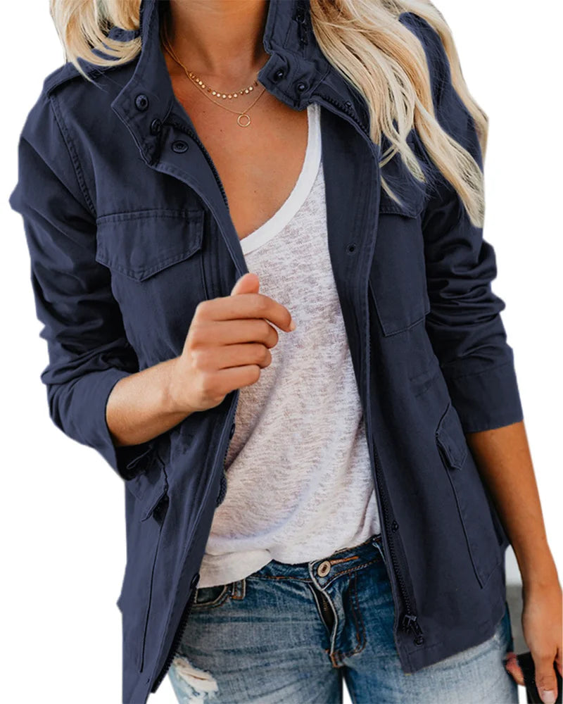 BRENDA - Damen Casual Zipper Jacke für Herbst