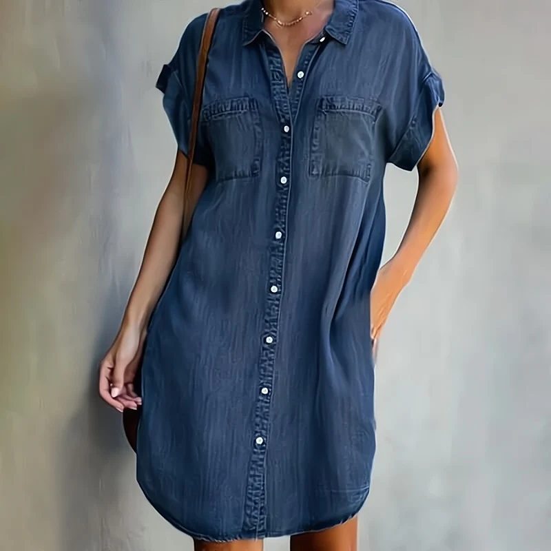 DAPHNE - MODISCHES DENIM-KLEID FÜR FRAUEN