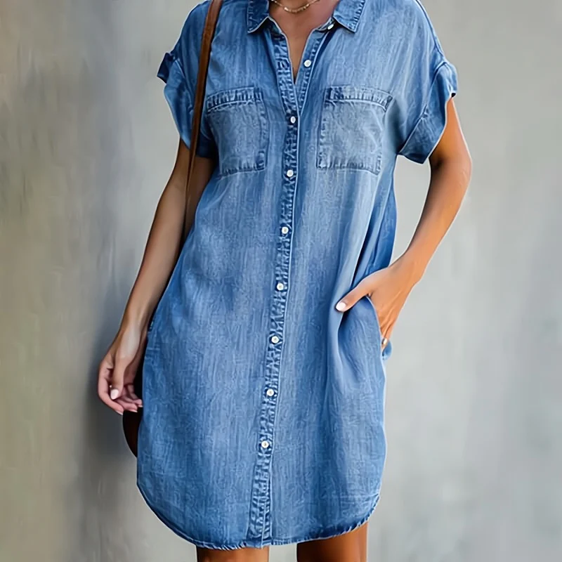 DAPHNE - MODISCHES DENIM-KLEID FÜR FRAUEN